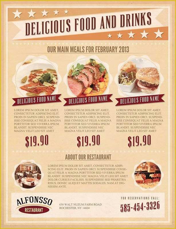 Restaurant Flyers Templates Free Of 17 Best Images About Flyer Menu On Pinterest