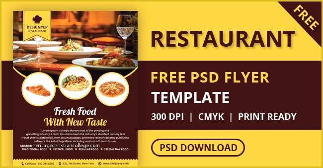 Restaurant Flyers Templates Free Of Free Restaurant Flyer Psd Template Designyep