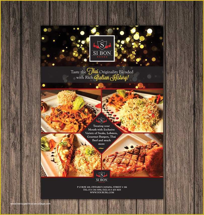 Restaurant Flyers Templates Free Of Hotel Restaurant Flyer Design Template – E Dollar Graphics