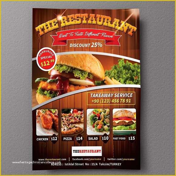 Restaurant Flyers Templates Free Of Restaurant Flyer 01 Flyer Templates Creative Market