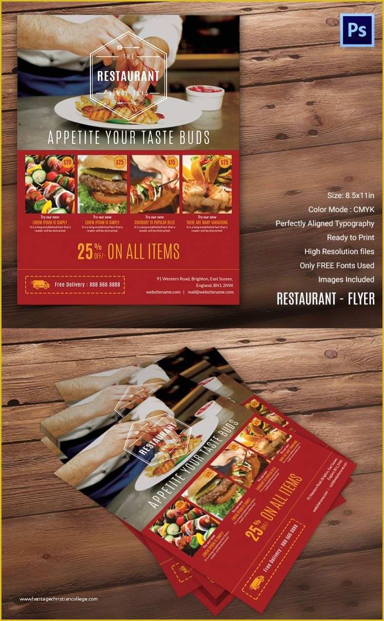 Restaurant Flyers Templates Free Of Restaurant Flyer Template – 56 Free Word Pdf Psd Eps