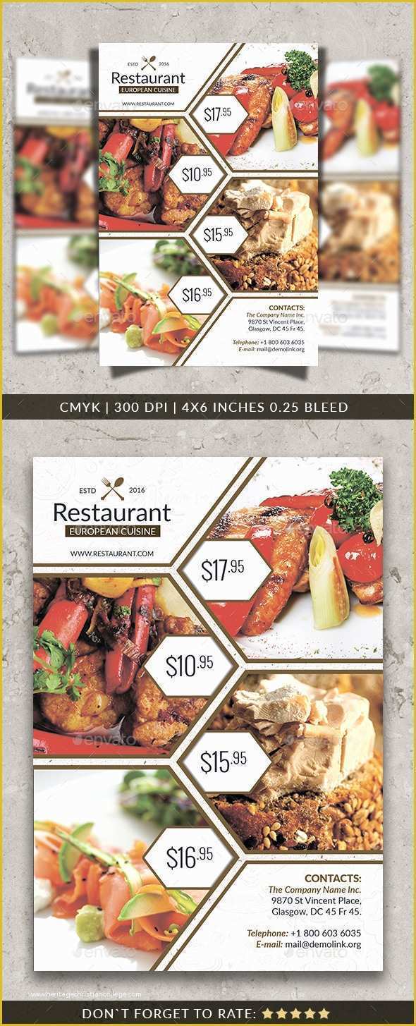 Restaurant Flyers Templates Free Of Restaurant Flyer Template by Yoopiart
