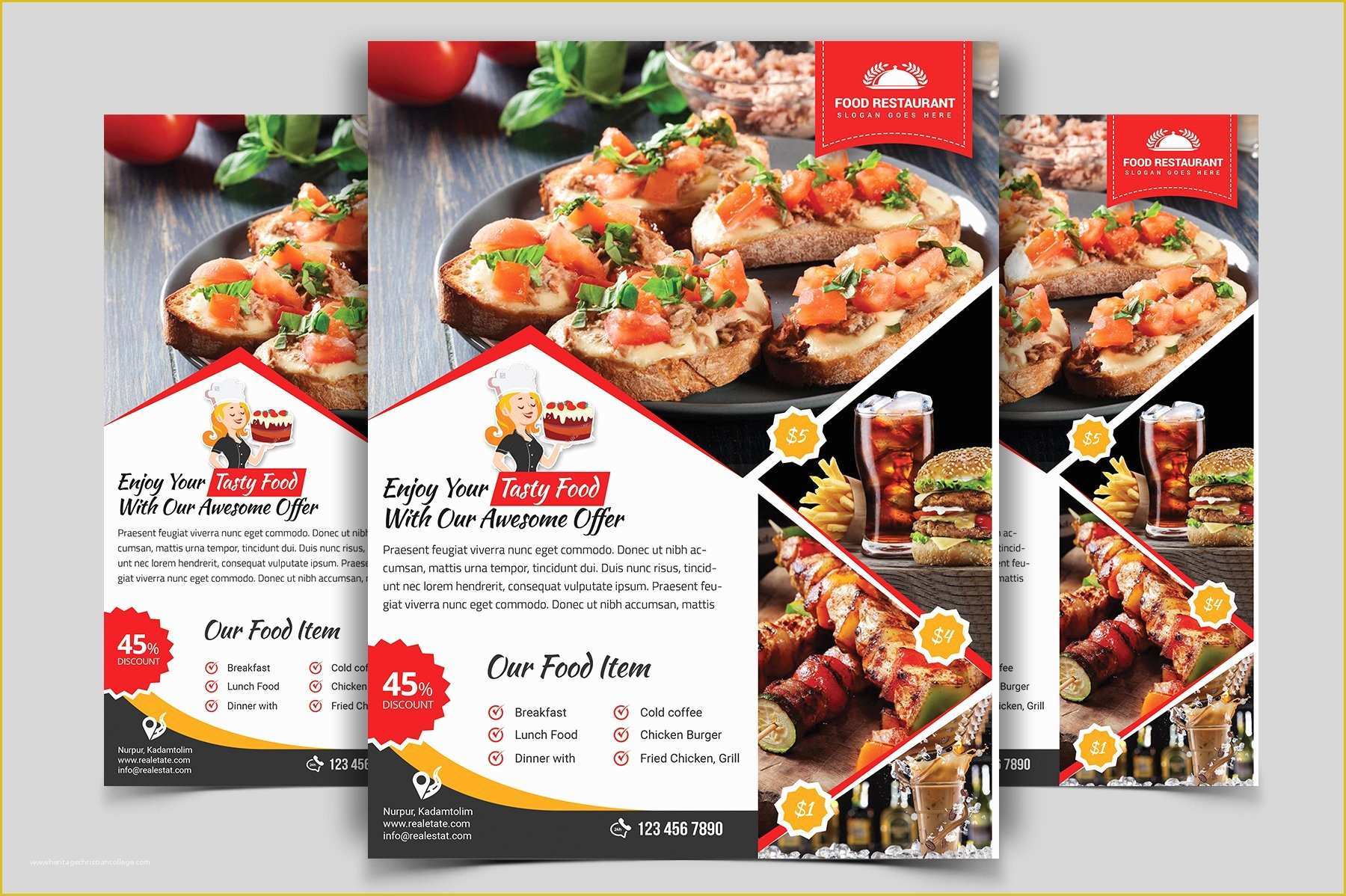 Restaurant Flyers Templates Free Of Restaurant Flyer Vol 08 Flyer Templates Creative Market