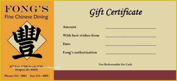 Restaurant Gift Certificate Template Free Download Of 20 Restaurant Gift Certificate Templates – Free Sample