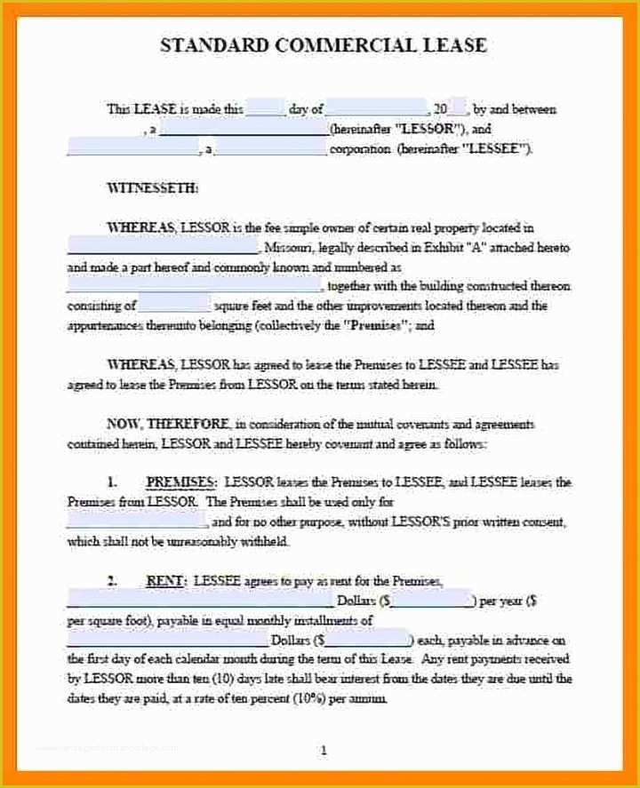 Restaurant Lease Agreement Template Free Of 6 Lease Contract Templates for Restaurant Cafe Bakery