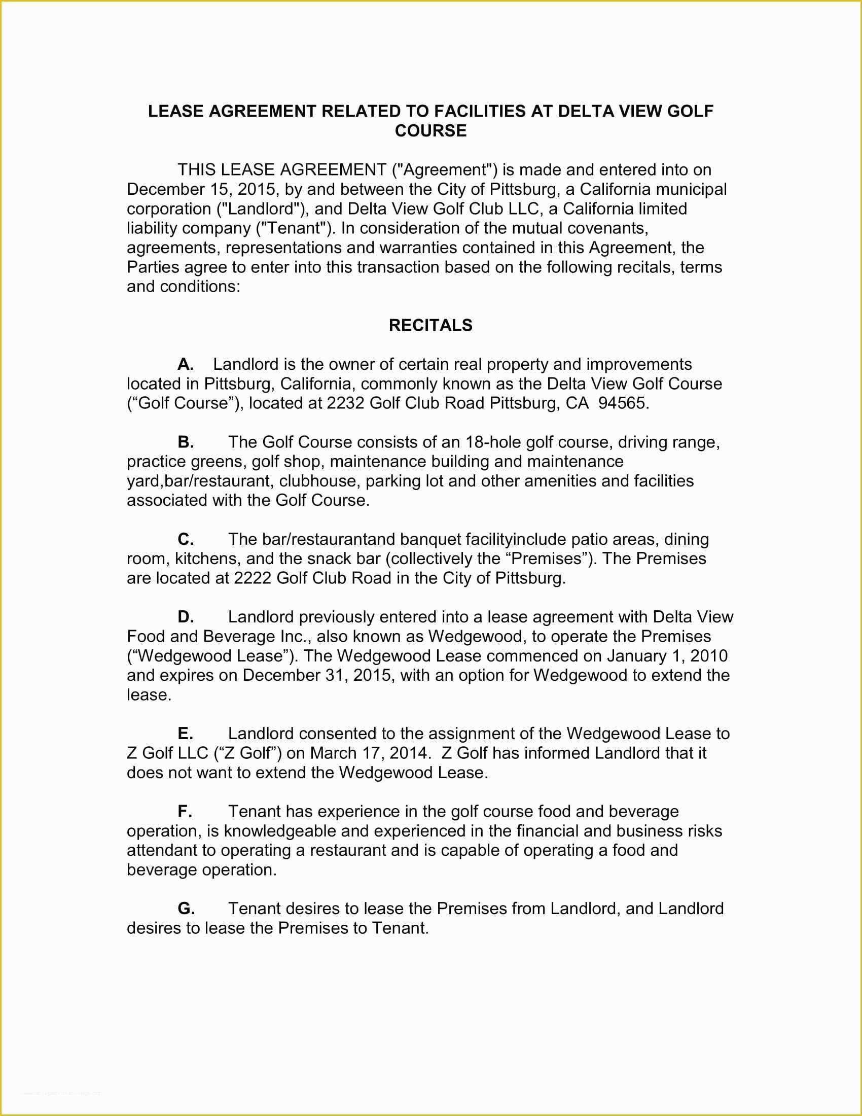 Restaurant Lease Agreement Template Free Of 7 Restaurant Agreement forms In Pdf