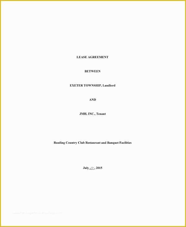 Restaurant Lease Agreement Template Free Of 9 Lease Agreement Templates for Restaurant Cafe & Bakery