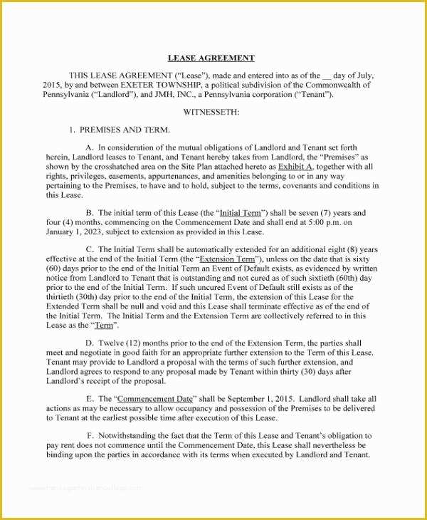 50 Restaurant Lease Agreement Template Free