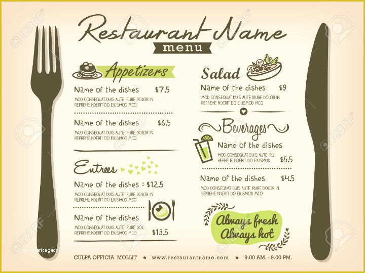 Restaurant Menu Design Templates Free Download Of 30 Blank Menu Templates Ai Psd Docs Pages