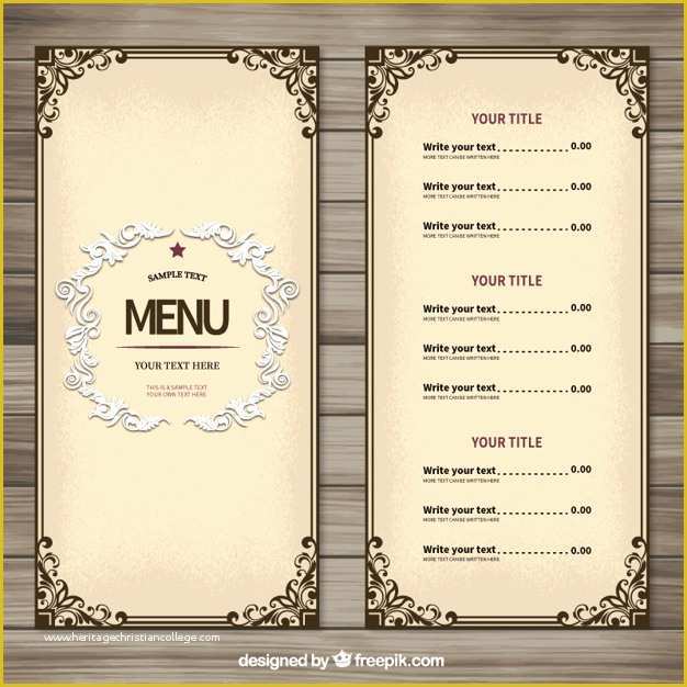 Restaurant Menu Design Templates Free Download Of ornamental Menu Template Vector