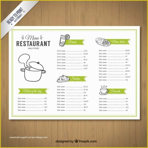 Restaurant Menu Design Templates Free Download Of Sketchy Menu Template Vector