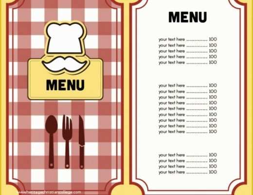 Restaurant Menu Design Templates Free Of 8 Menu Templates Excel Pdf formats