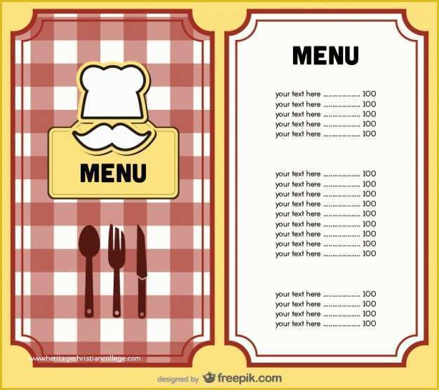 Restaurant Menu Design Templates Free Of 8 Menu Templates Excel Pdf formats