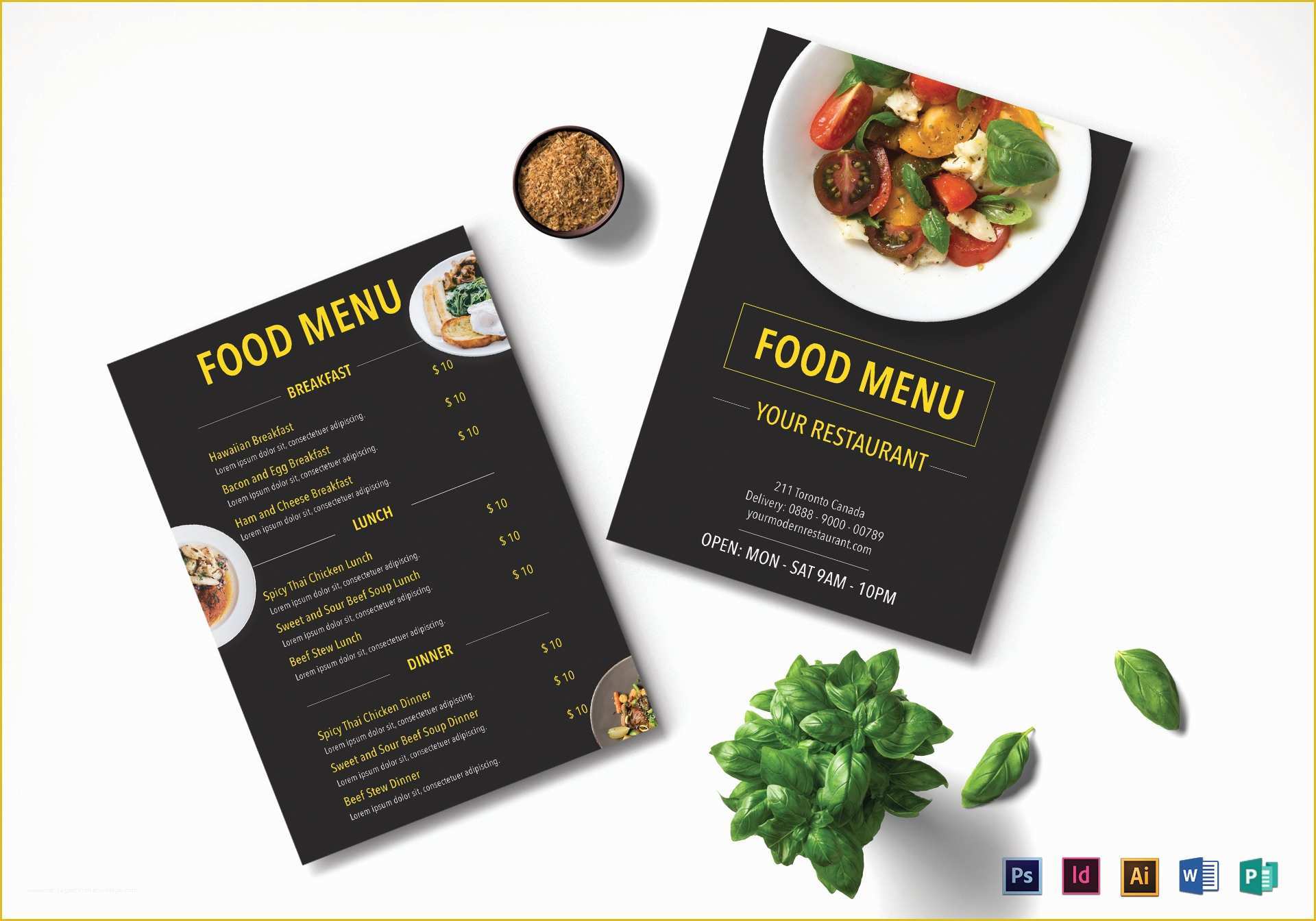 Restaurant Menu Design Templates Free Of Modern Restaurant Menu Design Template In Psd Word