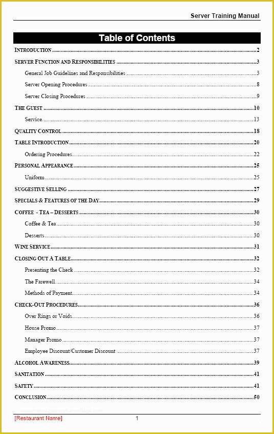 Restaurant Operations Manual Template Free Of 25 Of Job Training Manual Template