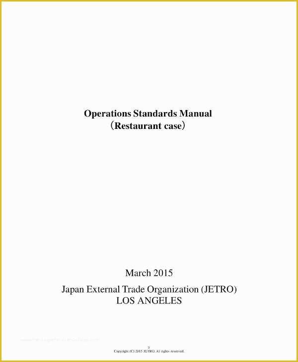 Restaurant Operations Manual Template Free Of 6 Restaurant Operations Plan Templates & Samples Pdf