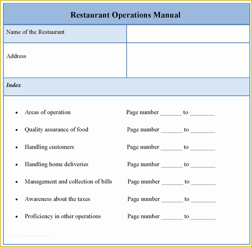 Restaurant Operations Manual Template Free Of Manual Template for Restaurant Operations Sample Of