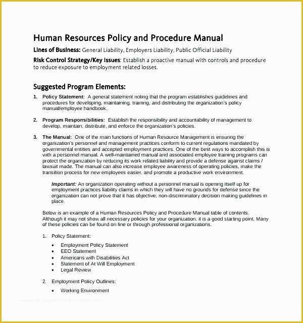 Restaurant Policy and Procedure Manual Template Free Of Free Policy and Procedure Manual Template for Home Care
