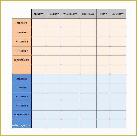 Restaurant Work Schedule Template Free Of Restaurant Schedule Template 11 Free Excel Word