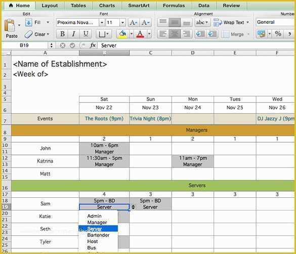 Restaurant Work Schedule Template Free Of Schedule Template – 39 Free Word Excel Pdf format