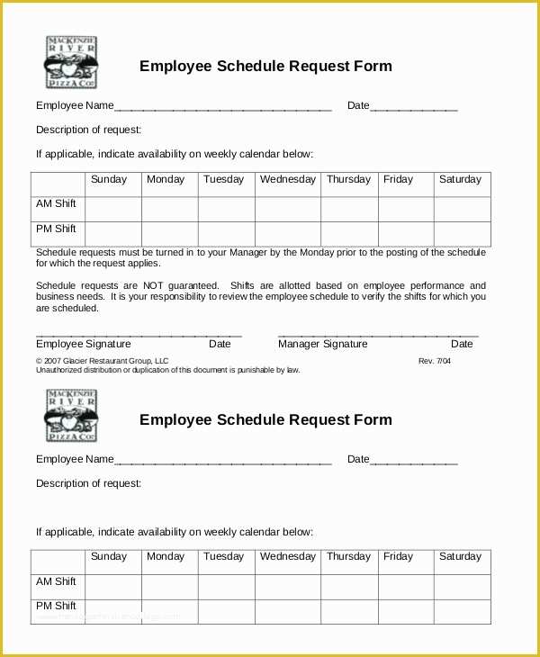 Restaurant Work Schedule Template Free Of Simple Employee Schedule Template 7 Free Word Pdf