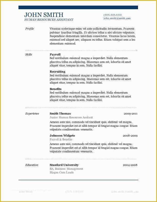 Resume Builder Template Free Microsoft Word Of 7 Free Resume Templates Job Career