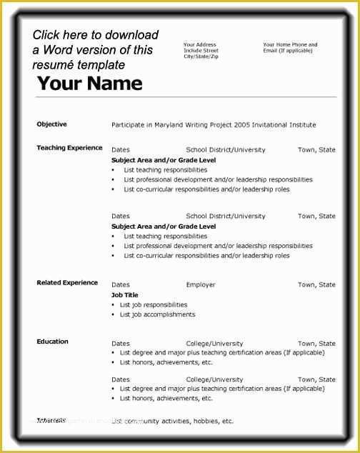 Resume Builder Template Free Microsoft Word Of Job Resume format Download Microsoft Word