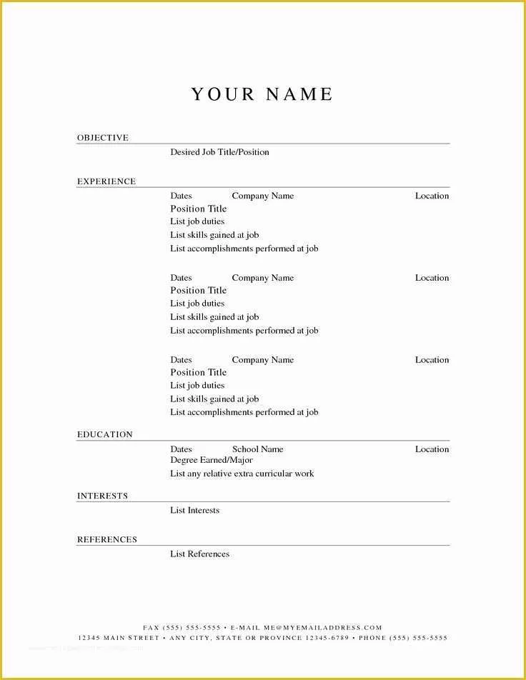 Resume Builder Template Free Microsoft Word Of Printable Resume Templates