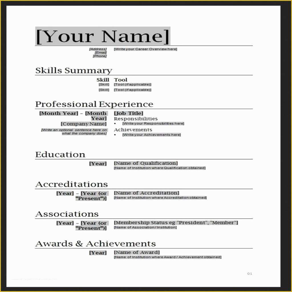 resume builder free download word