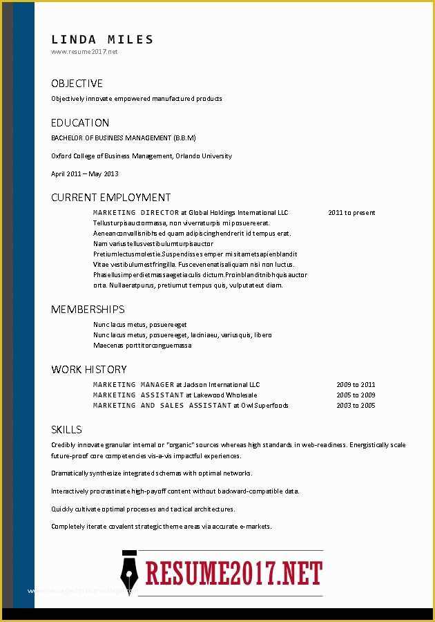 Resume Free Template 2017 Of Free Resume Templates 2017