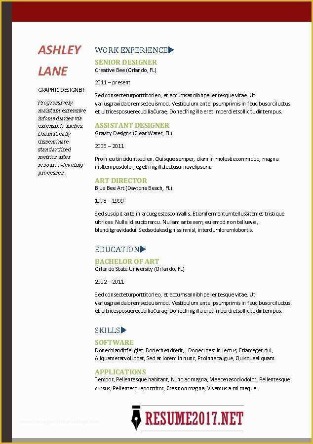 Resume Free Template 2017 Of Resume format 2017 16 Free to Word Templates