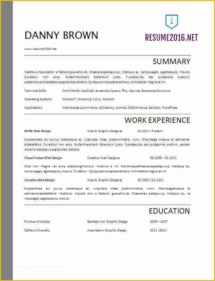 Resume Free Template 2017 Of Resume format 2017 20 Free Word Templates