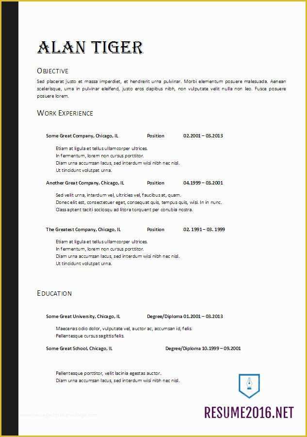 Resume Free Template 2017 Of Resume format 2017 20 Free Word Templates