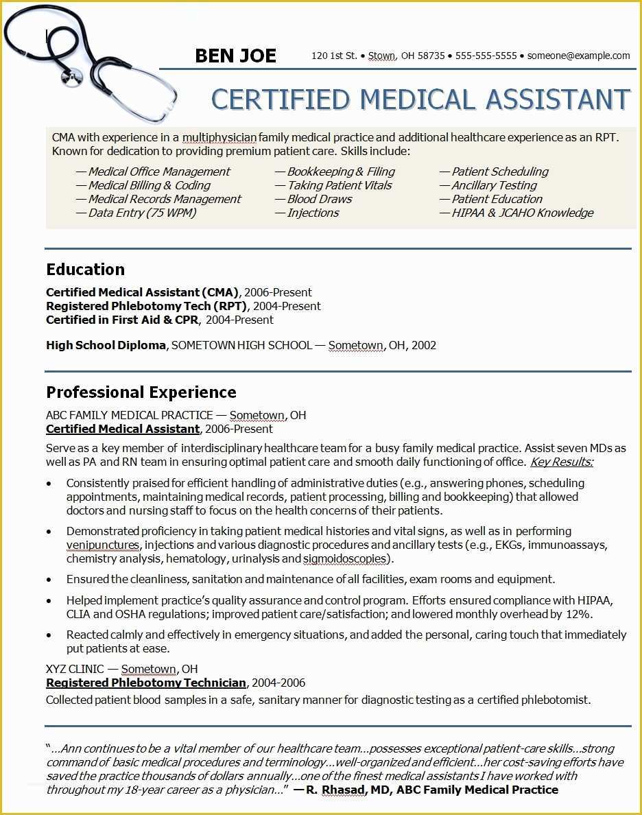 Resume Free Template 2017 Of Sample Resume for Medical assistant 2017