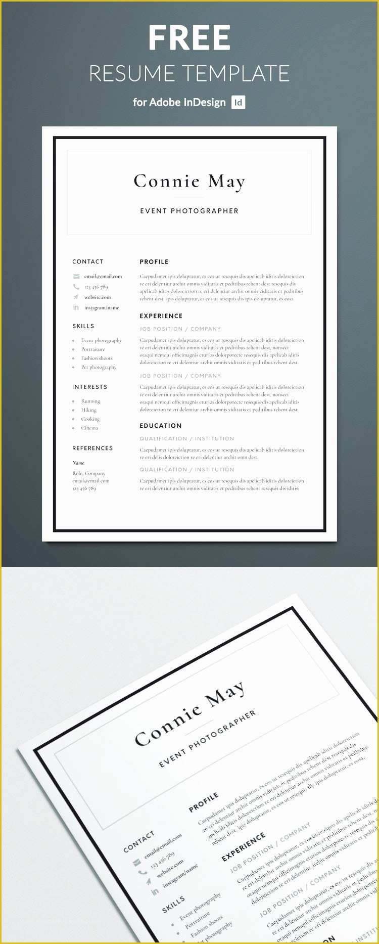 Resume Indesign Template Free Download Of Simple Resume Template for Indesign