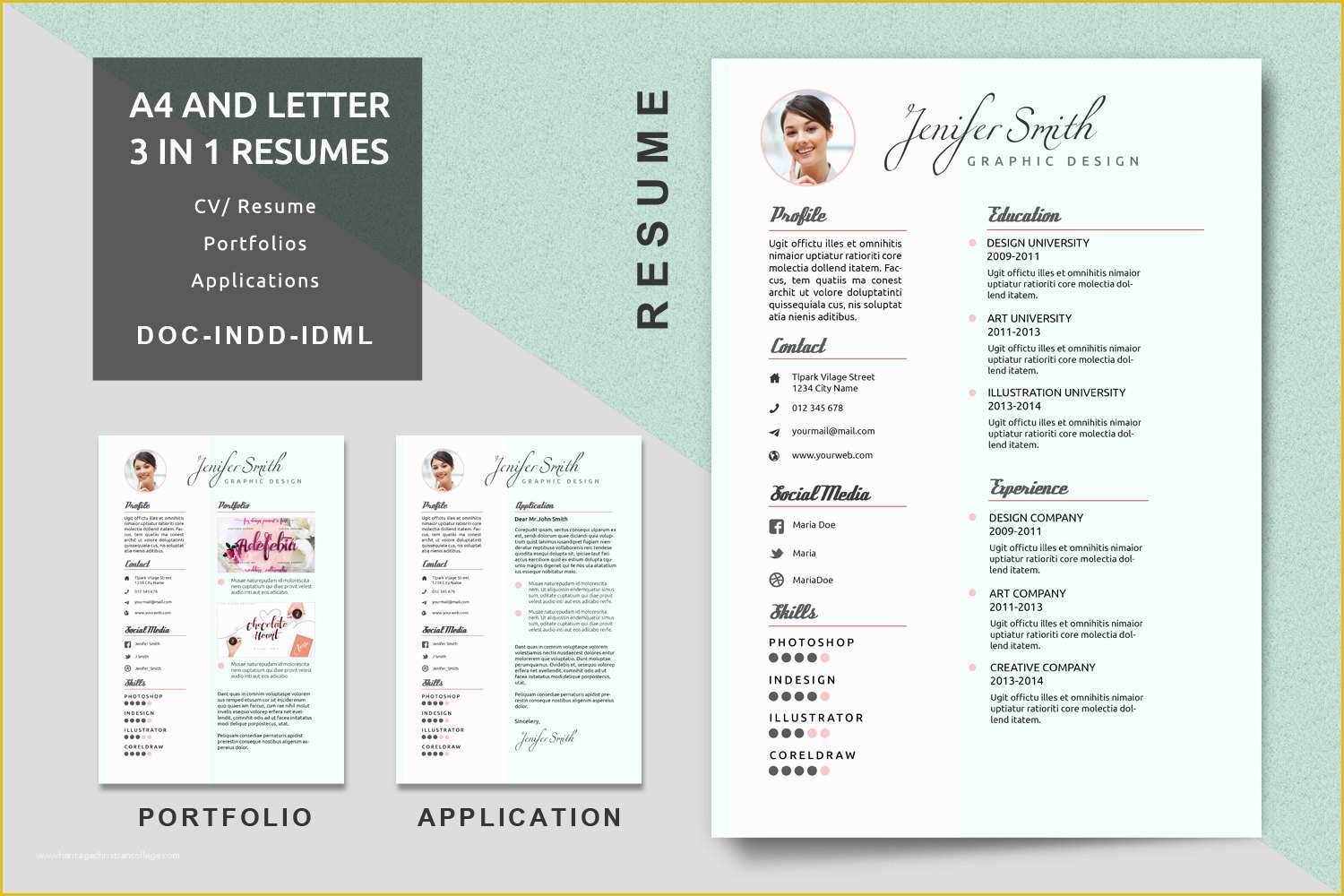Resume Portfolio Template Free Of A4 Letter Creative Resume Templates Modern Resume Cv
