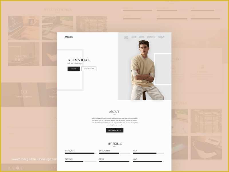 Resume Portfolio Template Free Of Alex Personal Portfolio & Resume Template Freebie