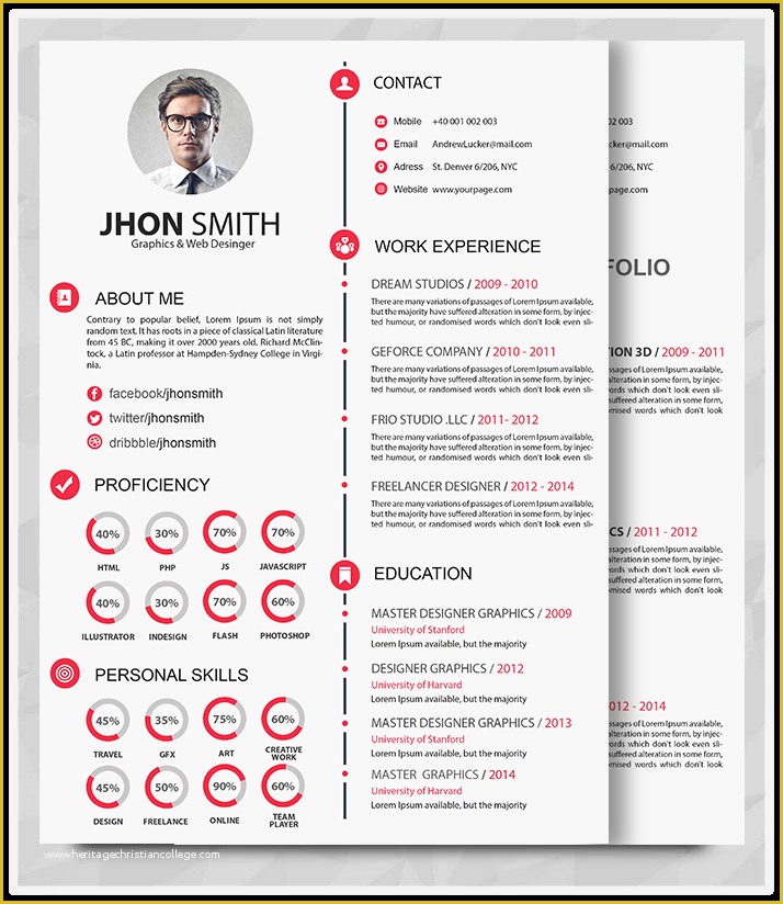 Resume Portfolio Template Free Of Best Professional Resume Templates Psd Ai Word Free