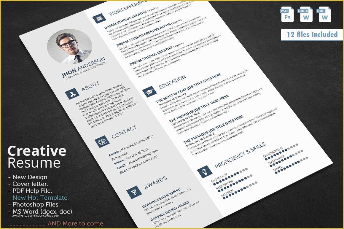 Resume Portfolio Template Free Of Creative Resume Cv Template with Cover Letter and