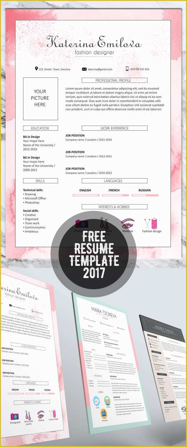 Resume Template 2017 Free Of 20 Free Cv Resume Templates 2017 Freebies
