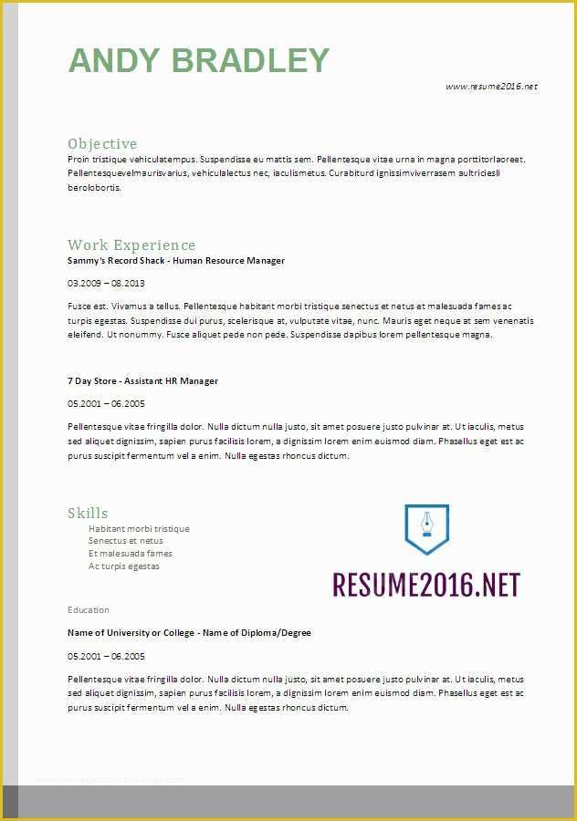 Resume Template 2017 Free Of Resume format 2017 20 Free Word Templates