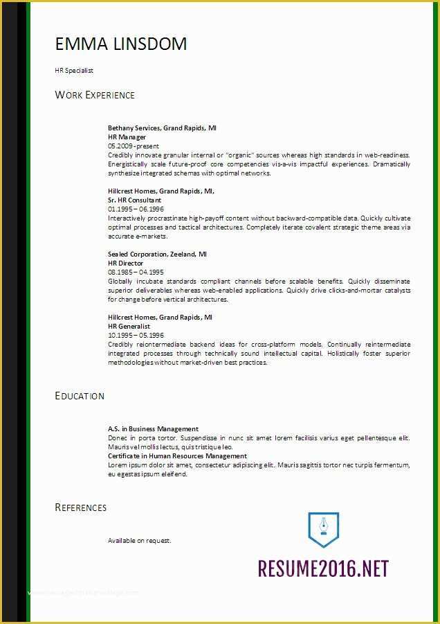 Resume Template 2017 Free Of Resume format 2017 20 Free Word Templates