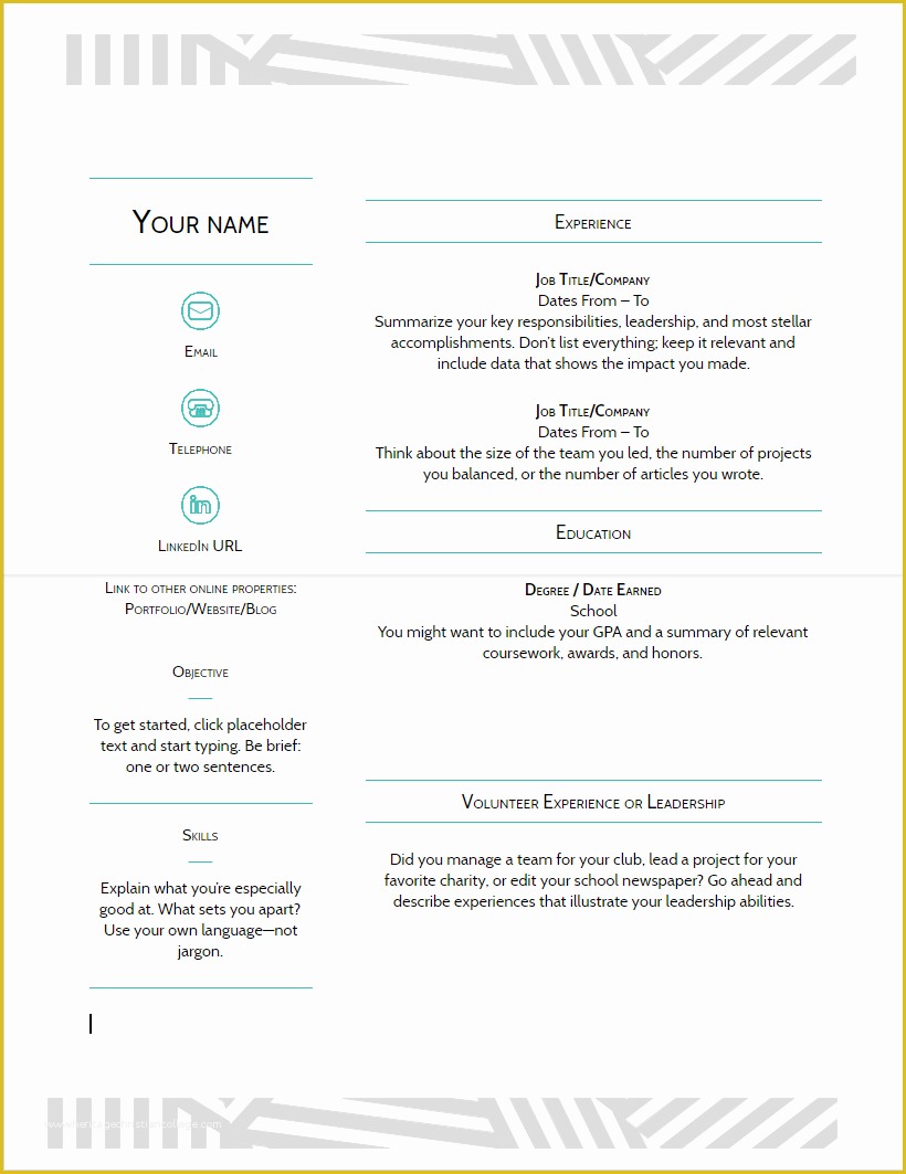 Resume Template for Google Docs Free Of 10 Google Docs Resume Template In 2019 Download Best Cv