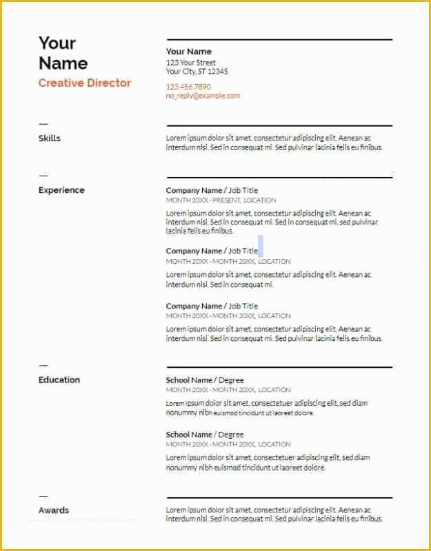 Resume Template for Google Docs Free Of 29 Google Docs Resume Template to Ace Your Next Interview