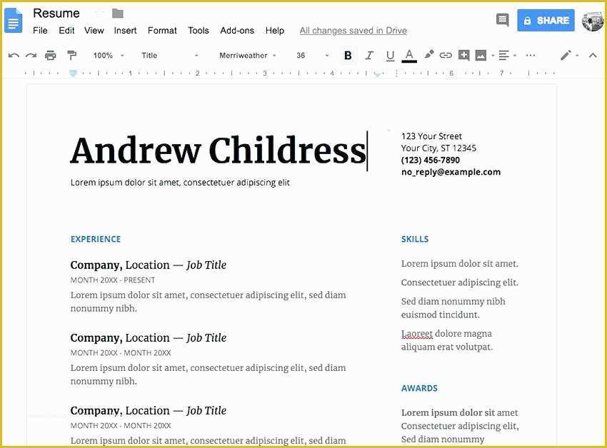 Resume Template for Google Docs Free Of Resume Template Job Employment Resume Templates Resume