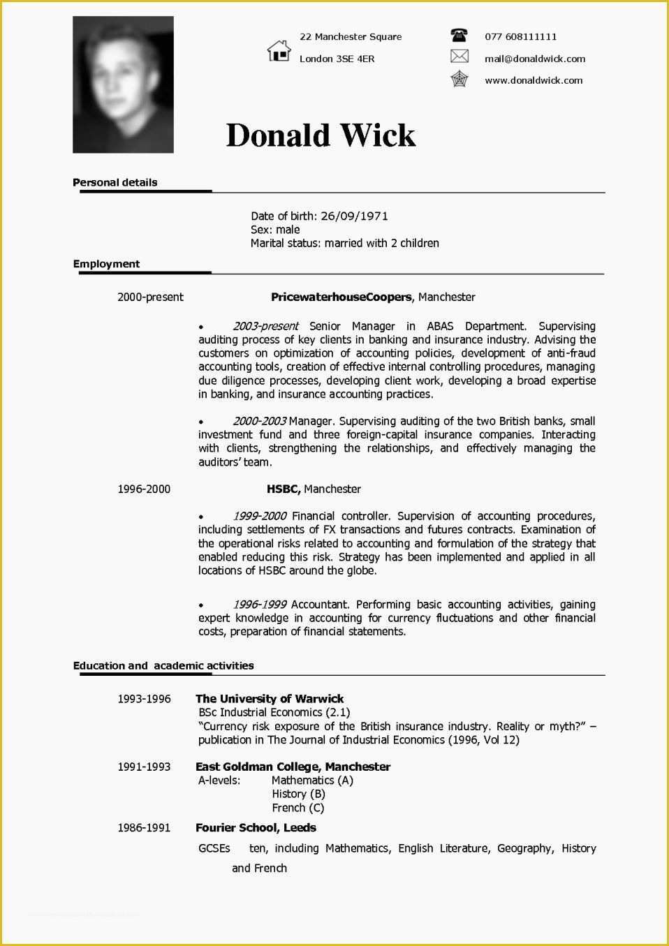 Resume Template Free Download Doc Of Cv Cover Letter Example Uk Resume Template