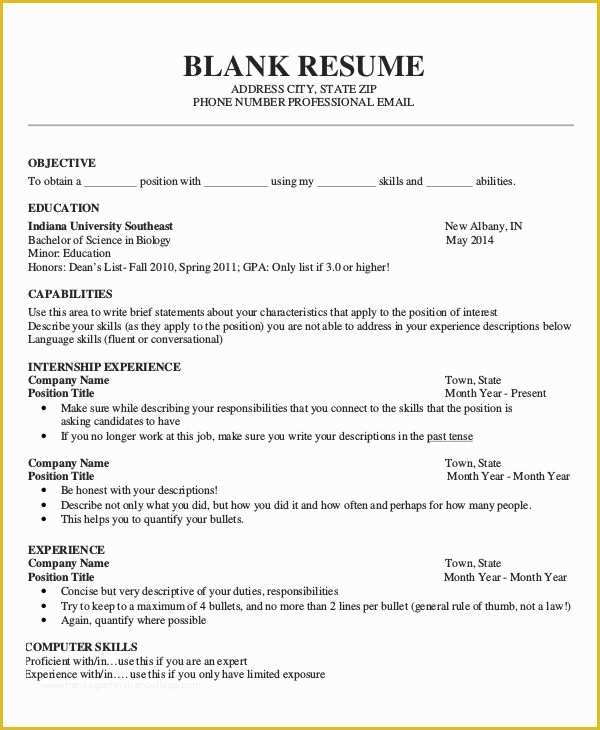 Resume Template Free Download Doc Of Printable Resume Template 35 Free Word Pdf Documents