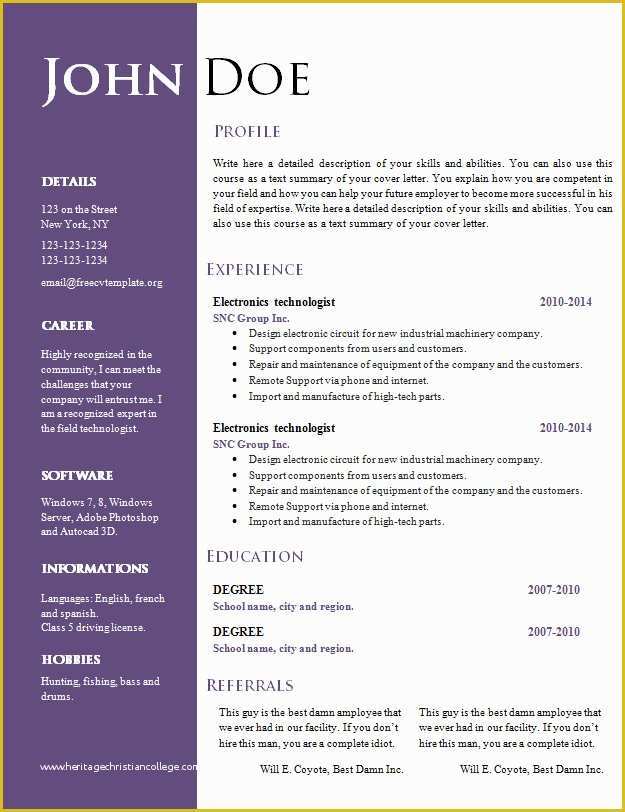 Resume Template Word Doc Free Of Free Creative Resume Cv Template 547 to 553 – Free Cv