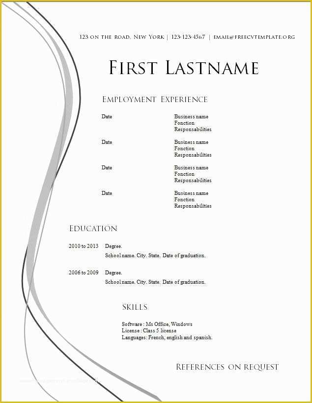 Resume Template Word Free Download Of 4219 Best Images About Job Resume format On Pinterest