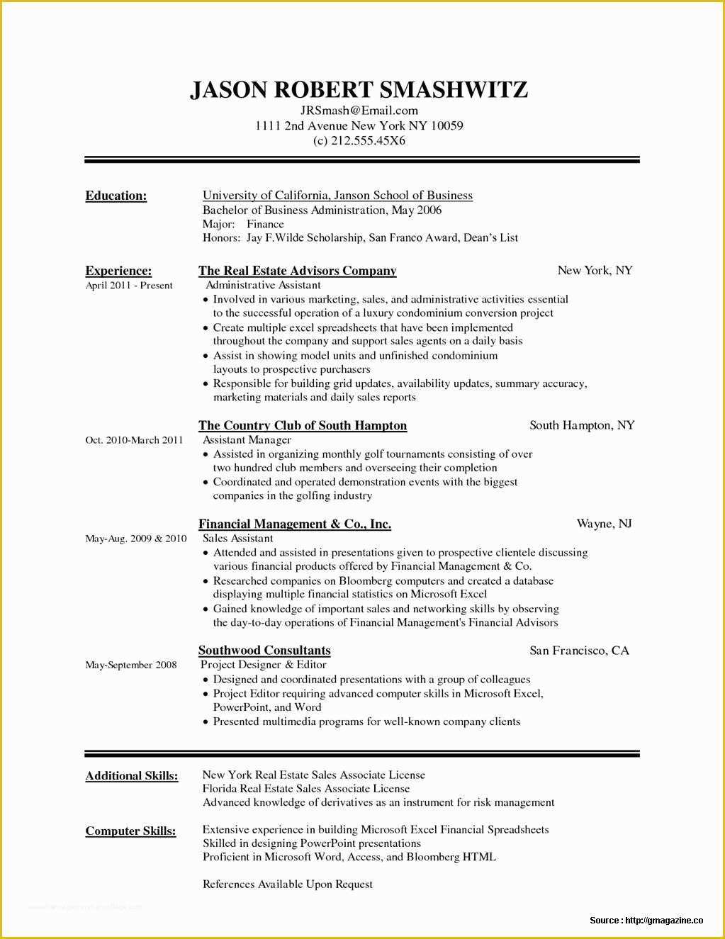 Resume Template Word Free Download Of Sample Resume In Doc format Free Download